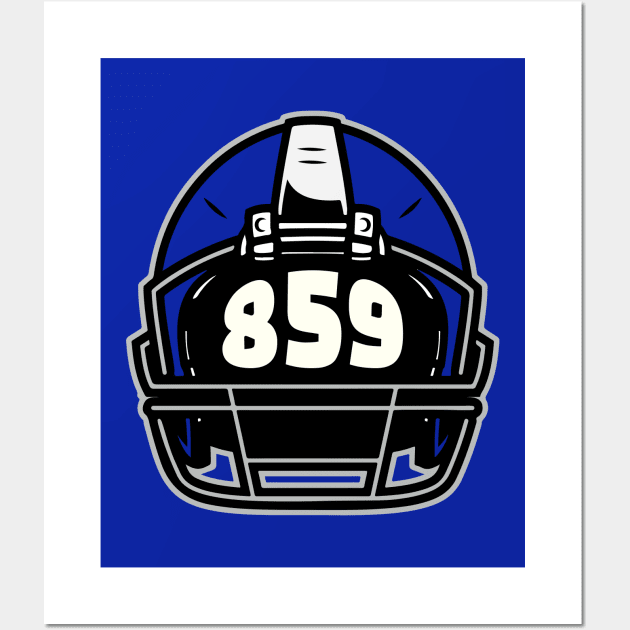 Retro Football Helmet 859 Area Code Lexington Kentucky Football Wall Art by SLAG_Creative